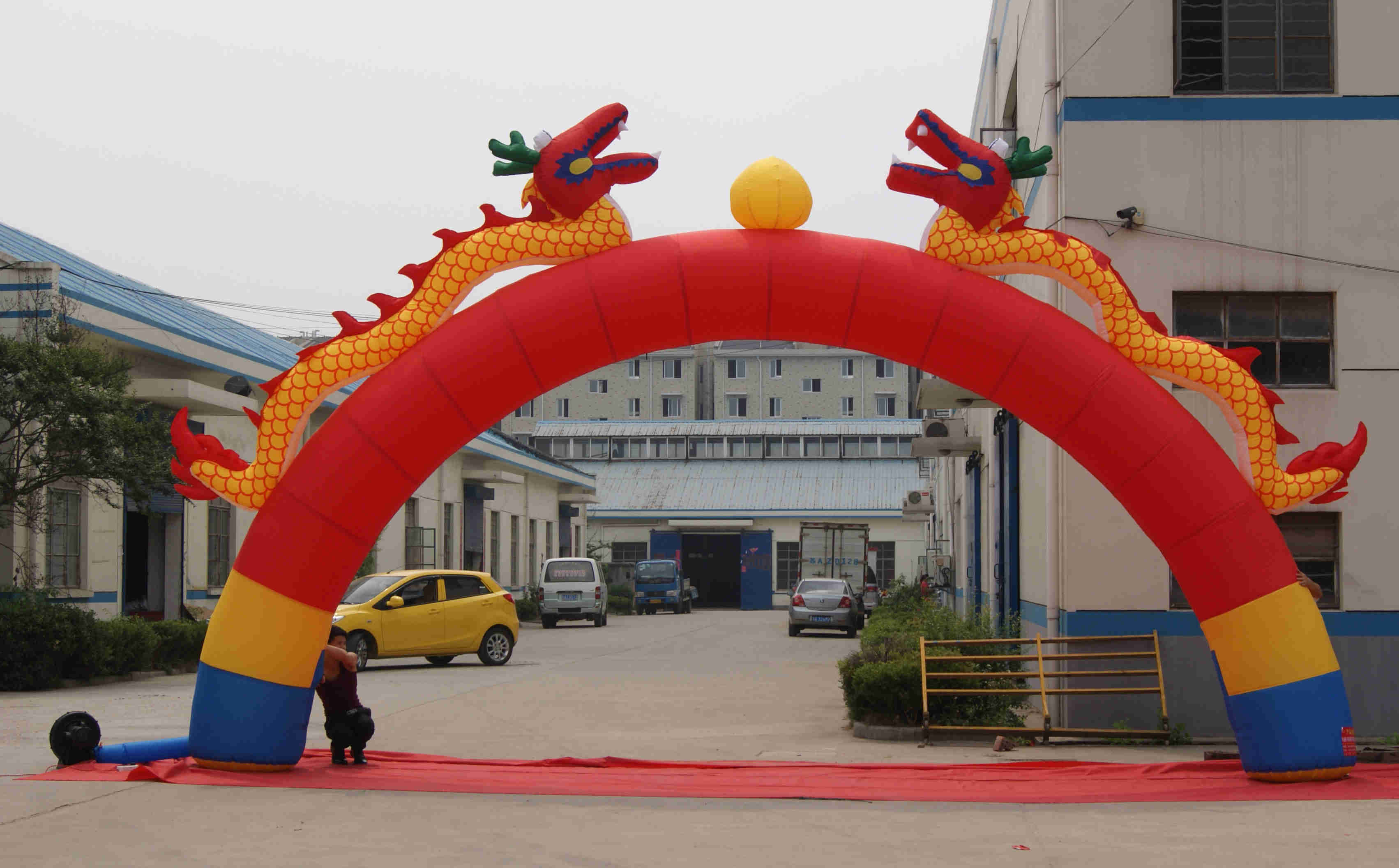 惠州双龙喷绘拱门气模